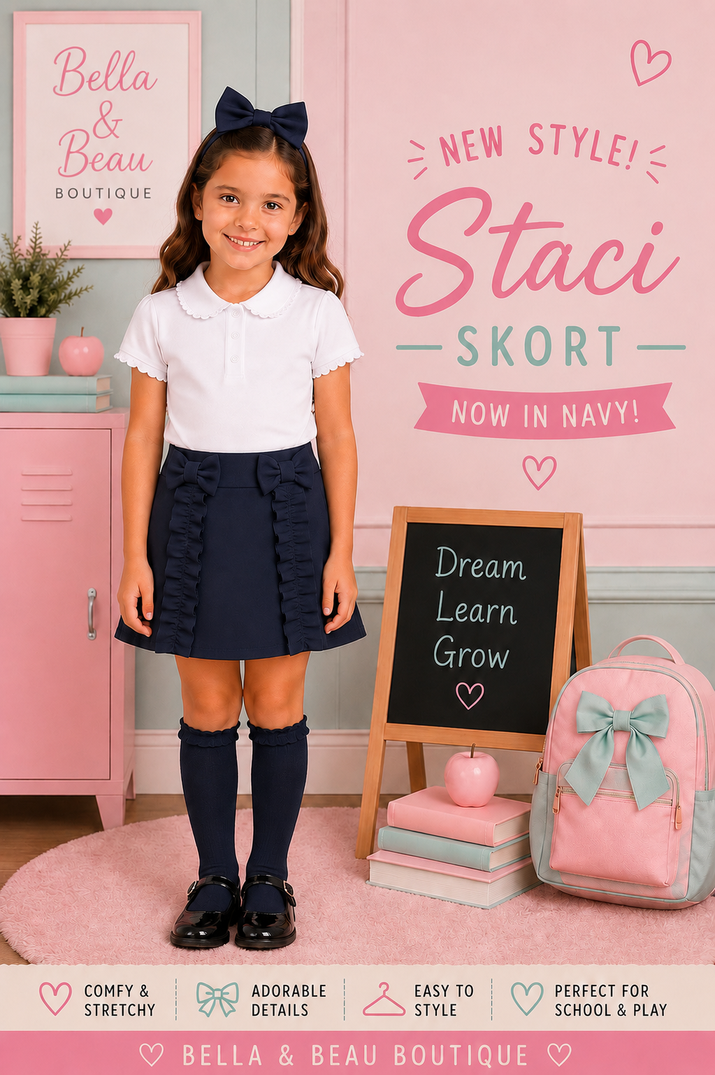 Staci Skort - Navy